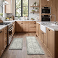 GENIMO Kitchen Mats for Floor 2PCs, Washable Anti Fatigue Mat for Cushioned, 17.3"x47"+17.3"x30", Waterproof Kitchen Rugs, Non Slip Comfort Standing Mat Rug for Home, Sink, Laundry, Stone Gray