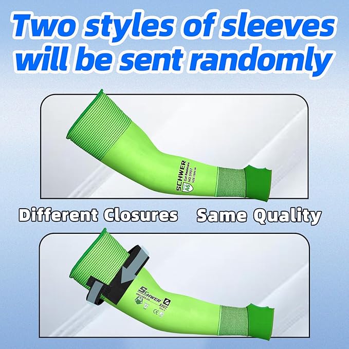 Schwer 100 Pairs ANSI A6 Cut Resistant Arm Sleeves, 21 Gauge Comfortable and Breathable Protective Sleeves, Arm Protectors for Thin Skin and Bruising, Work, Gardening, Farming, Outdoors, Non-PFAS, L