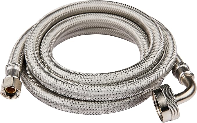 EFIELD Appliance Accessories Dishwasher Hose with 90 Degree FGH Elbow, 4 Feet Length,Water Supply Line, Premium Braided Stainless Steel,(HOSE010)