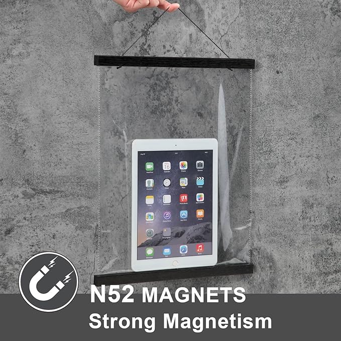 WITCOLOR Magnetic Poster Hanger Frame, Black Magnet Poster Frames 9x11 9x27 9x12 9x13 Poster Holder for Kids Paintings, Photos, Maps, Scrolls, Picture, Canvas Works and Christmas Prints
