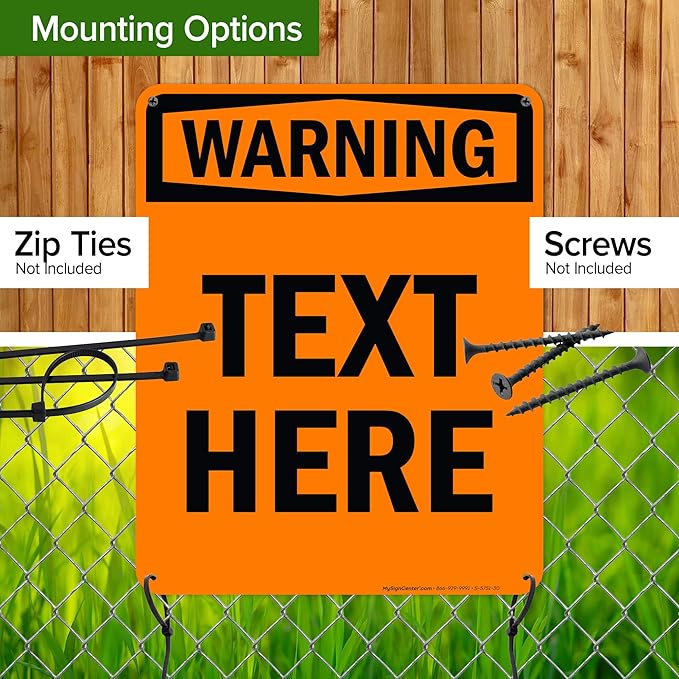 Custom warning Sign, OSHA Sign, 24x30 Inches, 55 mil thick HDPE (high density polyethylene), Made in USA by My Sign Center