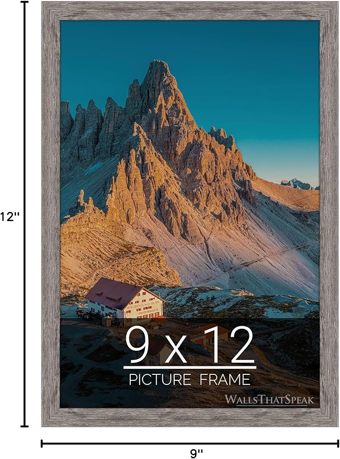 wallsthatspeak 9x12 Gray Barnwood Picture Frame for Puzzles Posters Photos or Artwork