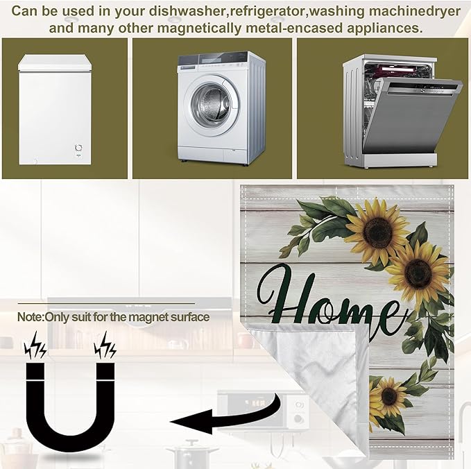Beautiful Country Home Sign Dishwasher Magnet Cover,Kitchen Decor Waterproof Refrigerator Magnet Appliance Cover Protector,23Wx26H Inches