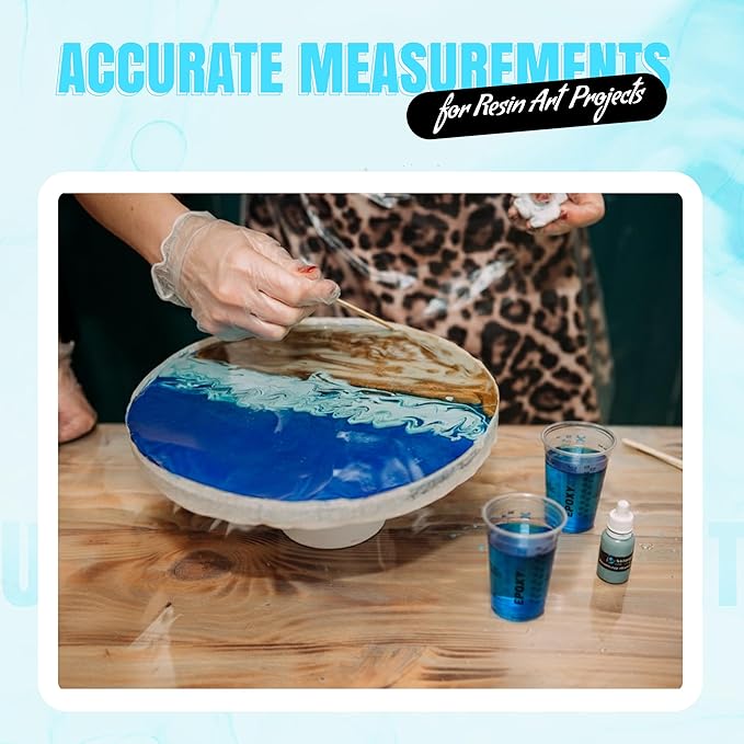 [Pack of 100] 10oz Disposable Graduated Measuring Cups for Mixing - Measurements in mL and Oz - Multipurpose Reusable Cups for Paint, Epoxy Resin, Stain, Liquid Mixing Cups