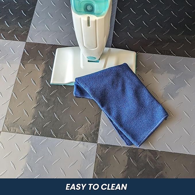 FlooringInc's Nitro 12"x12" Snap-Together Garage Floor Tiles, Non-Slip Interlocking Plastic Floor Mat, Coin Pattern, Arctic White, 24 Tiles, 24 Sq/Ft