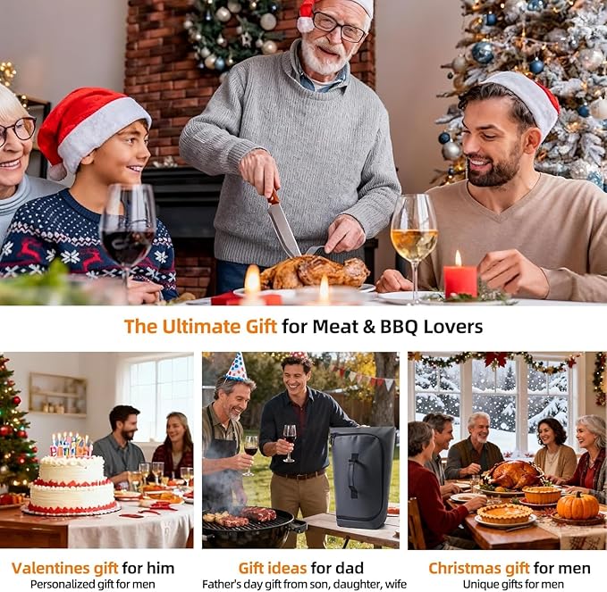 270° Opening BBQ Blanket for Resting Meat, Valentines Day Gift Meat Resting Bag, Leak-Proof Smoker Accessories, Grilling Gift for Brisket/Turkey/Pork - Anniversary Birthday Gift for Men Him Dad