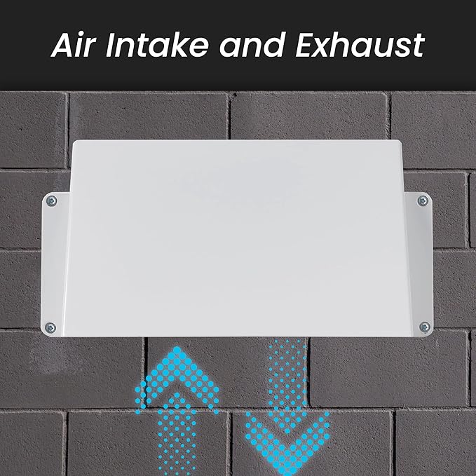 Repa Market 10 x 5 Inch Black Galvanized Steel Vent Cover - Duct Exhaust/Inlet Rain Deflector - Weatherproof Guard for Ventilation Systems/Indoor/Outdoor Vent Hood/Air Vent Grille Protection Roof