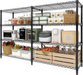 GarveeLife 60" H Storage Shelves L-Shaped 1060 LBS Heavy Duty Metal Shelving 4-Tier Wire Shelving for Corner Storage Rack Adjustable Pantry Shelf for Kitchen Pantry, 60" H x 60" W x 13.8" D