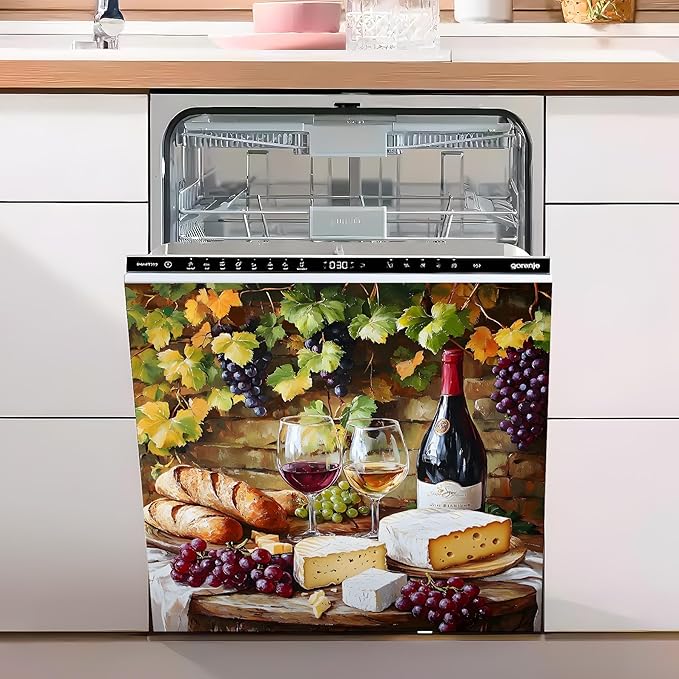 Dishwasher Magnet Sticker Cover Panel Decal Refrigerator Magnetic Sticker Decorative for Kitchen Decoration,Fridge Door Cover, Appliances Stickers 23"x26"