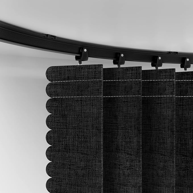 100% Blackout Room Divider Curtains - with Flexible Ceiling Curtain Track, Noise Reduce Barrier for Portable Curtain for Sliding Glass Door/Space Room Divider (Black, W180 x L108, 1 Pack)