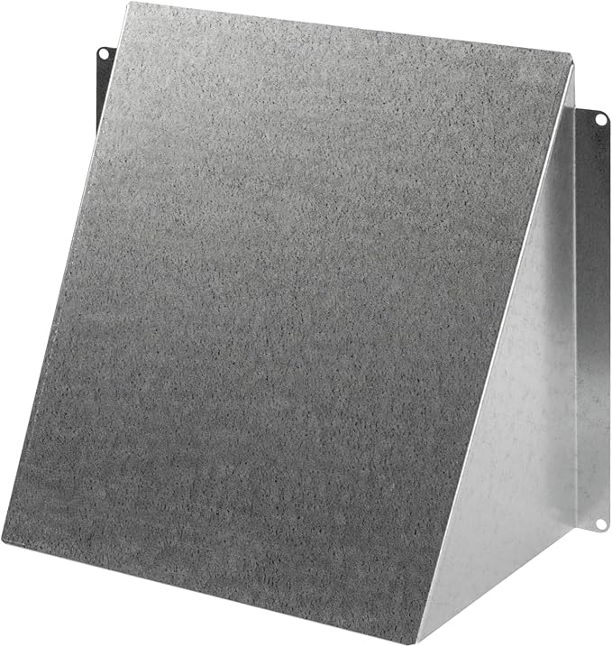 8" x 8" Galvanized Steel Vent Cover - Duct Exhaust/Inlet Rain Deflector - Weatherproof Guard for Open Ventilation Systems - Indoor/Outdoor Vent Hood - Air Vent Grille Protection Roof