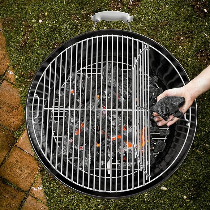 22" Cooking Grate Hinged for Weber, 7436 Charcoal Grill Grate Round Hinged, Replacement Part for Weber One-Touch, Performer and Bar-B-Kettle Series, Grill Grate BBQ for Weber Series