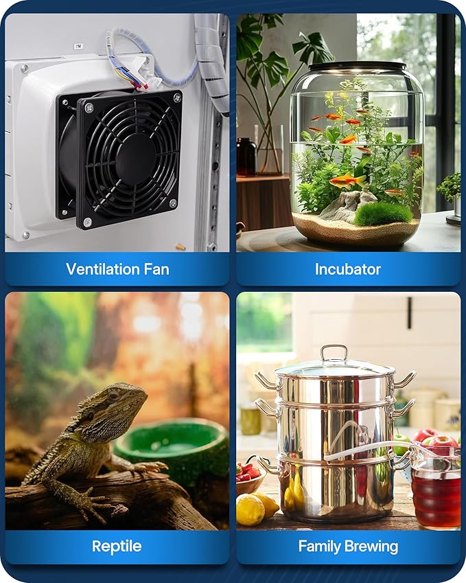 Digital Temperature Controller Outlet, 15A/1800W Heavy Duty Thermostat Plug, VA LCD Display, Heating/Cooling Control, -40°F~210°F, 4 Timer Modes, for Greenhouse Incubator Homebrew W01TC06