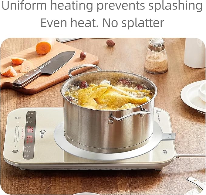 9.45 Inch Stainless Steel Induction Plate Adapter, Cooktop Heat Diffuser with Detachable Handle,Fire Diffuser for Electric or Gas Stove