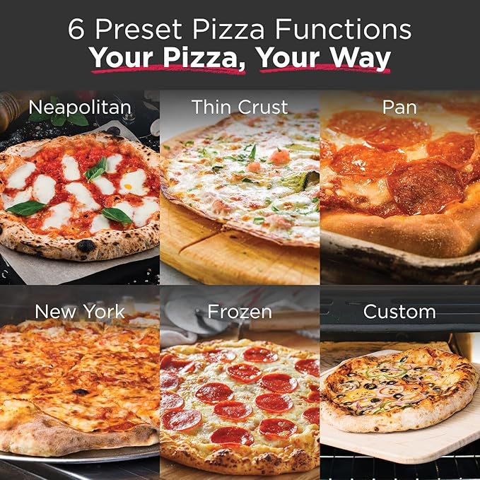 Frigidaire Electric Indoor Pizza Oven – Reach Temperatures of 700°F – Stone Bake 12” Pizzas in Minutes – Portable Countertop Oven with Air Fry and Bake. Peel Included Model FRPO100B