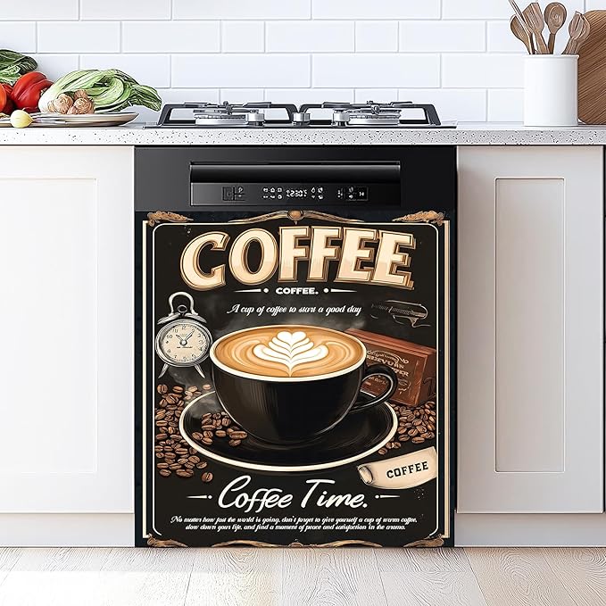 Dishwasher Magnet Sticker Cover Panel Decal Refrigerator Magnetic Sticker Decorative for Kitchen Decoration,Fridge Door Cover, Appliances Stickers 23"x26"