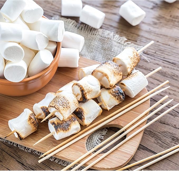 BLUE TOP 200pcs Natural Bamboo Skewers 10 inch Φ=4mm;Bamboo Sticks for Grilling, BBQ, Kabob,; Candy Sticks for Fruits, Candies, Chocolate Fountain, Appetizer, Plant Sticks for flower tomato growth