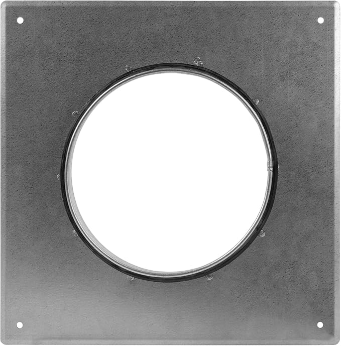 Repa Market 6 Inch Round Duct Flange/Galvanized Steel with Rubber Gasket/Wall or Ceiling Mount Adapter/For Dryer Hose & HVAC/Heavy Duty Air Return, Heating Cooling Exhaust Ventilation Cover