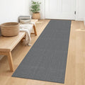 IOHOUZE Washable Runner Rug 2x6 Non Slip Runners for Hallways Entryway Runner Indoor, Kitchen Rugs Woven Cotton Floor Carpet for Kitchen Hall Entrance Bedroom, Charcoal/Dark Grey