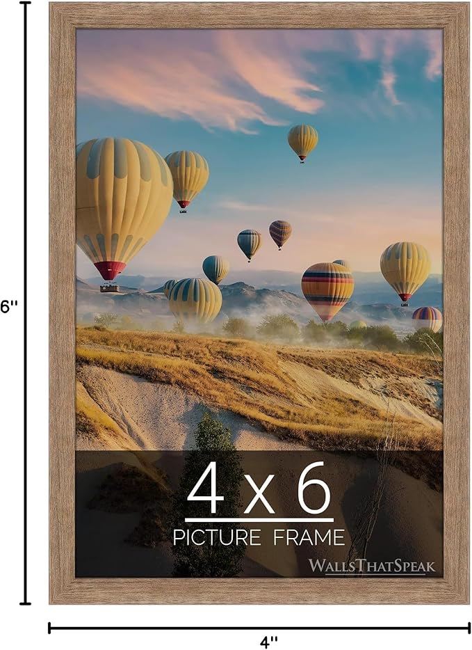 wallsthatspeak 4x6 Brown Barnwood Picture Frame for Puzzles Posters Photos or Artwork