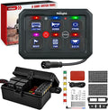 Nilight 6 Gang Switch Panel Blue Circuit Control Relay System with Fuse Wiring Harness Toggle Momentary Strobe Flash Modes Automatic Dimmable ON Off Pod 12V 24V for Car Truck Camper SUV