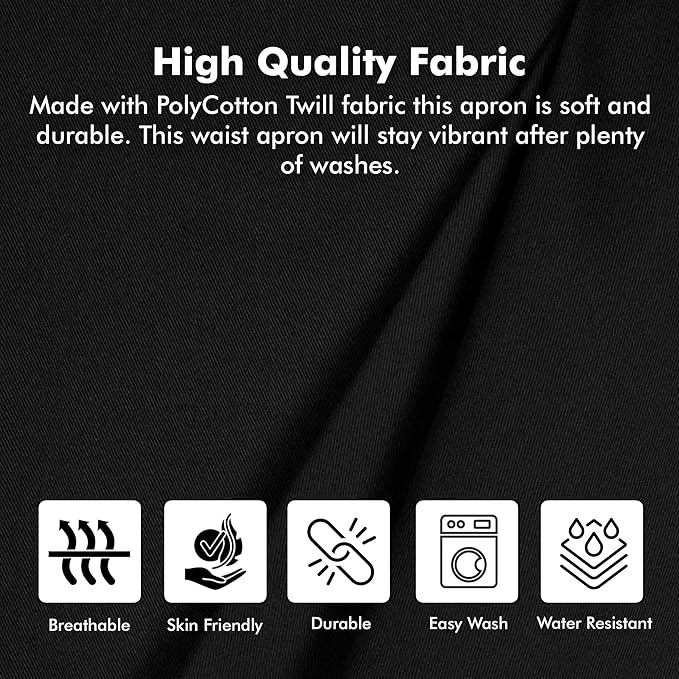 Dreamology Waist Apron,Half Apron,Server Aprons with 3 Pockets,Aprons For Women,Waiter and Waitress Apron with Pockets,Waist Apron with Pocket,Aprons for Servers (1 Pack)