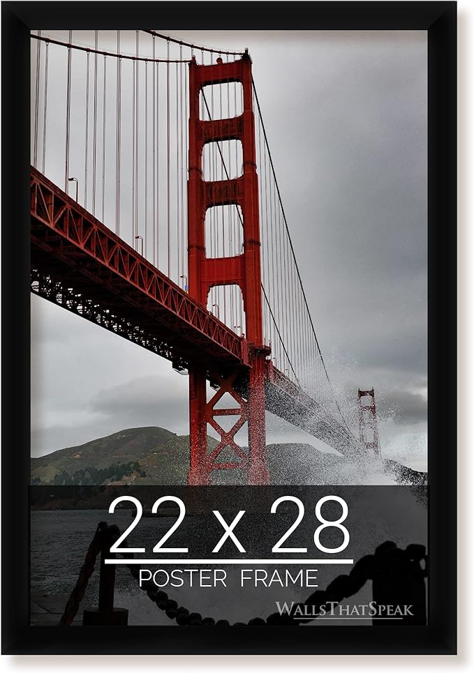 wallsthatspeak 22x28 Black Picture Frame for Puzzles Posters Photos or Artwork