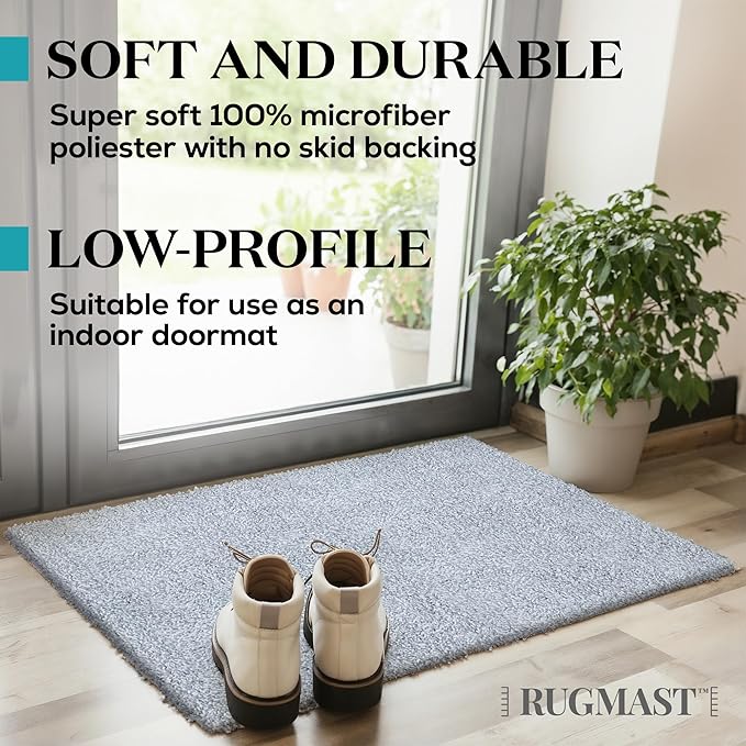 Premium Microfiber Indoor Door Mat – 36"x60" Washable Entry Mat, Non-Slip, Waterproof Backing, Super Absorbent, Low Profile Entryway Doormat for Indoor Entrance