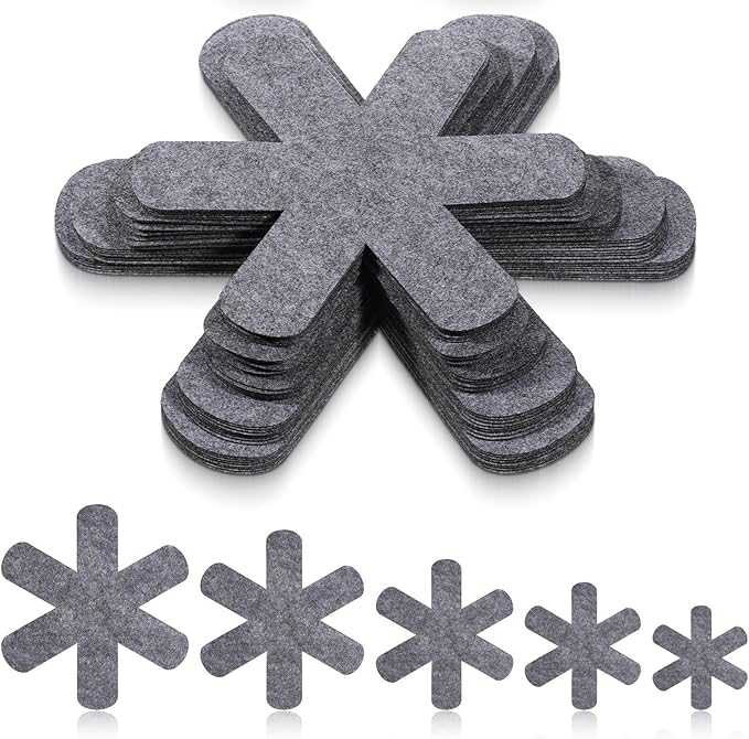40 PCS Pot Protectors, 5 Different Sizes Pot and Pan Protectors Non-Slip Pan Separators for Stacking Scratch-Resistant Larger and Thicker for Stacking and Separating Cookware-Grey