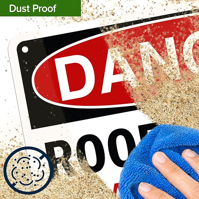 Danger Roof Access Authorized Personnel Only Sign, 7x10 Inches, 55 mil thick HDPE (high density polyethylene), Made in USA by My Sign Center