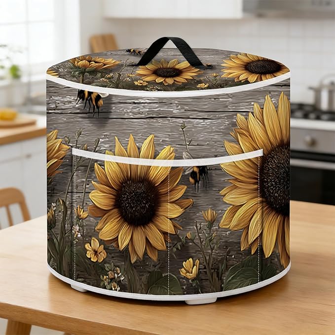 Air Fryer Dust Cover with Top Handle and Storage Bag, Compatible with Rice Cookers, Pressure Cookers, Slow Cookers and Air Fryers, Available in 3-Quart, 6-Quart and 8-Quart Sizes.