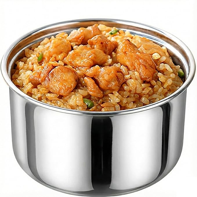 Rice Cooker Replacement Pot, Stainless Steel Non-Stick Inner Pot with Durable Upgrade & Even Heating for Perfect Rice (Please Confirm Size and Shape Before Purchase)
