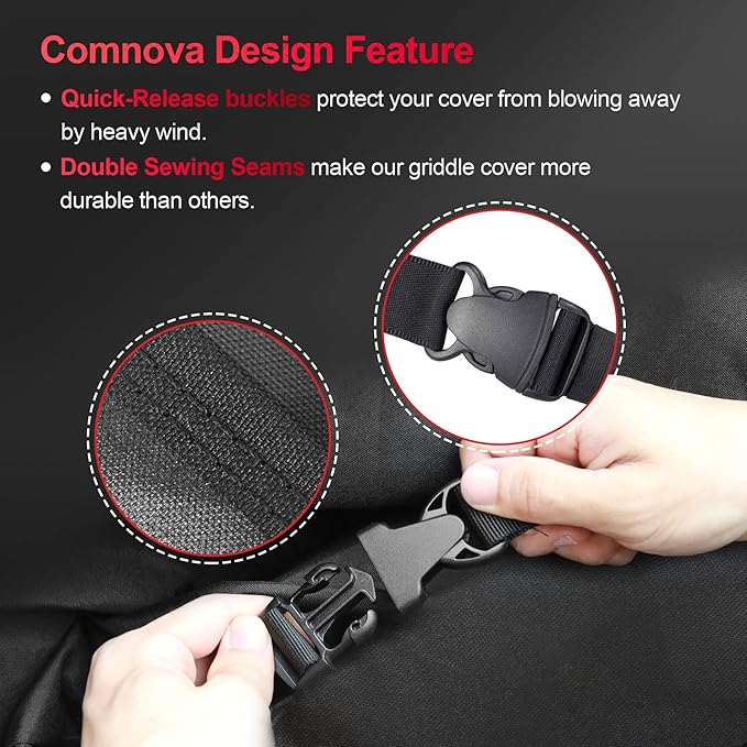 Comnova Griddle Cover for Blackstone 36 Inch - 600D Flat Top Griddle Cover Without Hood, 36" Outdoor Grill Covers Heavy Duty Waterproof for Blackstone 1554, 1825 and More