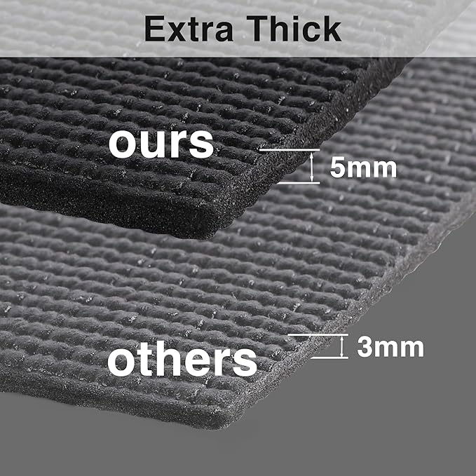 Black Shelf Drawer Liners for Toolbox: 5 MM Thick Non-Slip Foam Kitchen Drawers Liner - 16 Inch Wide × 16 FT Easy to Cut Cabinet Mat for Pantry Shelves