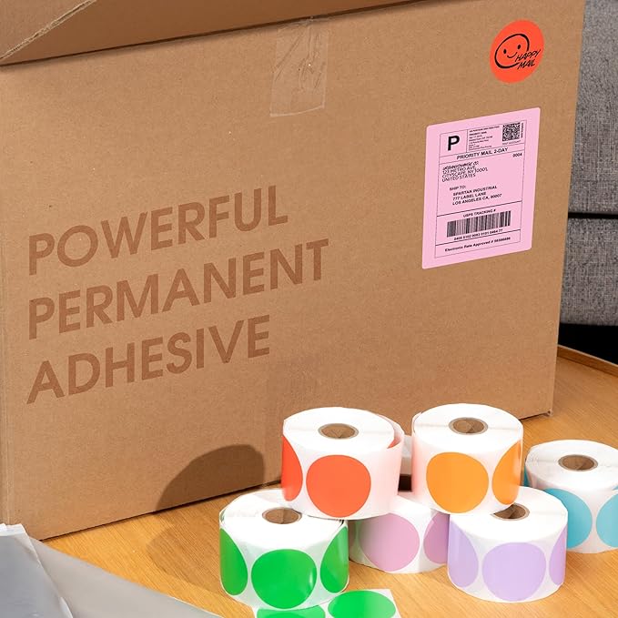 Spartan Industrial - 2.25" X 1.25" Direct Thermal Blue Labels (2 Rolls, 1000/Roll) Perforated Barcode Address Stickers - Compatible with Rollo, Zebra, MUNBYN Desktop Printers