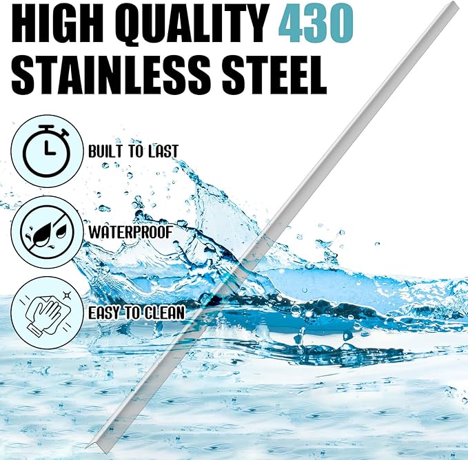 Blulu 2 Pcs Stainless Steel Corner Guards 1 x 1 x 72 Inches Metal Wall Corner Protector with 90 Degree Angle Corner Guards Corner Protectors for Walls Protection and Decoration, Silver