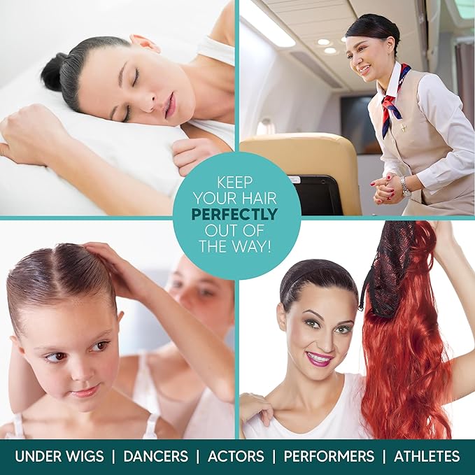 Invisible Hair Nets for Women & Men | 200 Pack | Elastic 24" Mesh Hair Net for Buns, Long Hair & Short Hair - Hairnets for Ballet Dancers, Sleeping, Wig Storage, Food Service & More