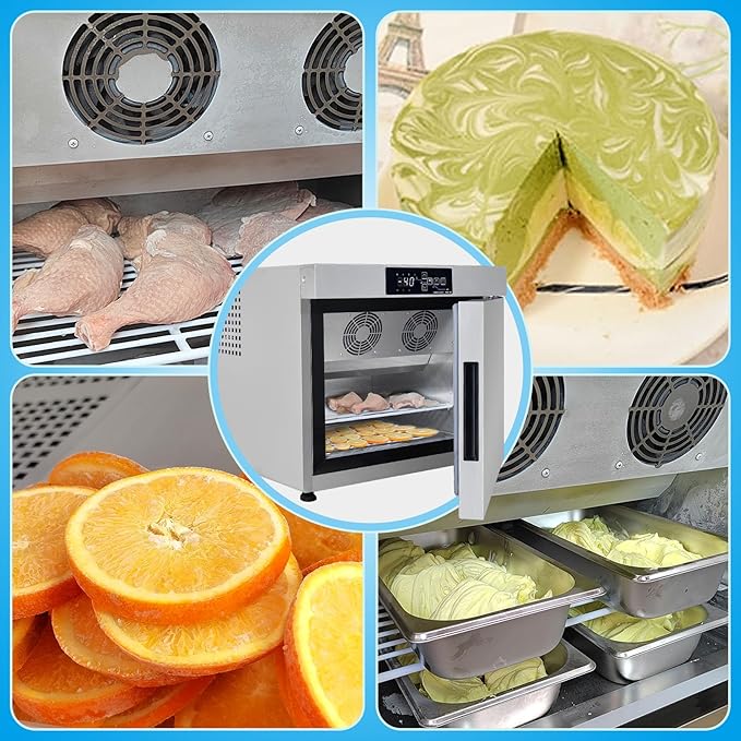 Kolice Commercial Countertop Blast Chiller & Freezer, Chest Fridger, Flash Freezer for freezing Ice Cream, Seafood, Desserts, Meat, Dumpling, Dough, Lowest Temp. -31°F(-35°C),32L