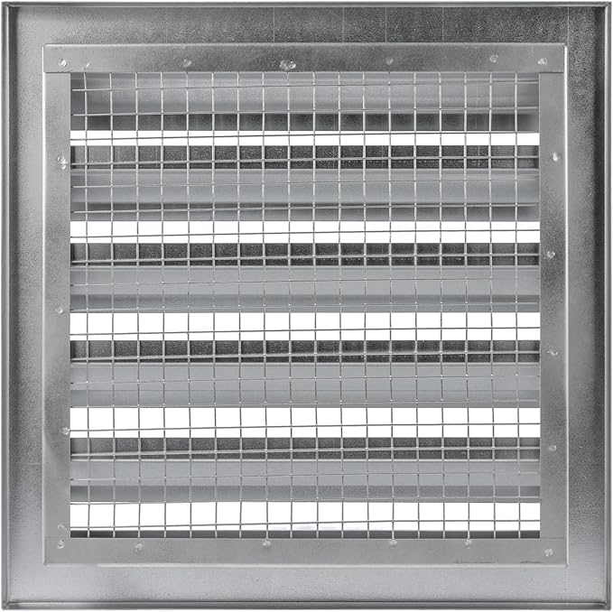Repa Market 12" x 12" Inch Heavy Duty Exhaust Vent with Wire Mesh Screen - Air Intake Wall Louvered Vent Grille - Steel Outdoor HVAC Vent Register - HVAC Crawl Space Durable Air Gable Vent