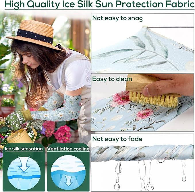 YUNVI Gardening Sleeves Farm Sun Protection Cooling Arm Sleeves to Cover Arm for Women
