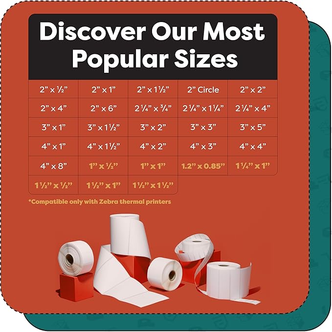 Aegis Adhesives - 3" X 2" Direct Thermal Labels (12 Rolls, 700 Labels/Roll) for Shipping and Postage - Perforated, Compatible with Rollo, Zebra, and Other Desktop Label Printers