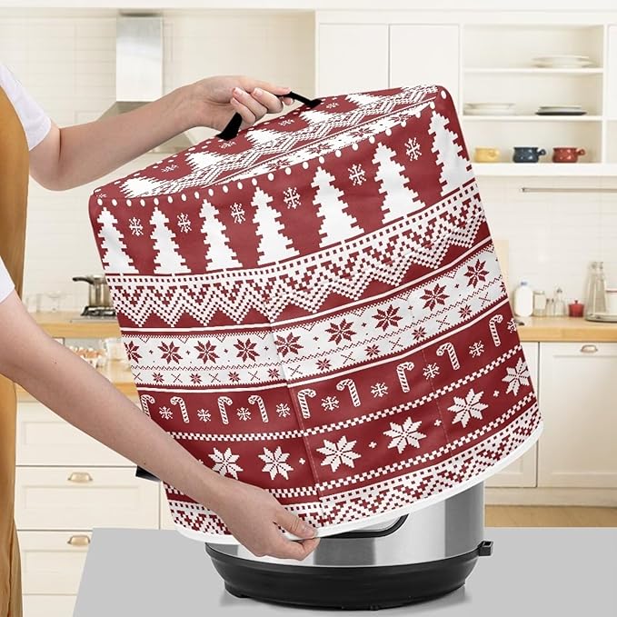 Pink Strawberry Air Fryer Cover Pink Flower Instant Pot Covers 3Qt Dust Cover with Handle and Pocket Instapot Cover Rice Cooker Covers Dust-Proof Cover Decoration M