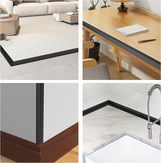 Wall Corner Protector Peel and Stick Wall Molding Trim Flexible Corner Guard Edge Protector Inside & Outside Corner Guard Strip for Wall Edge Ceiling Countertop