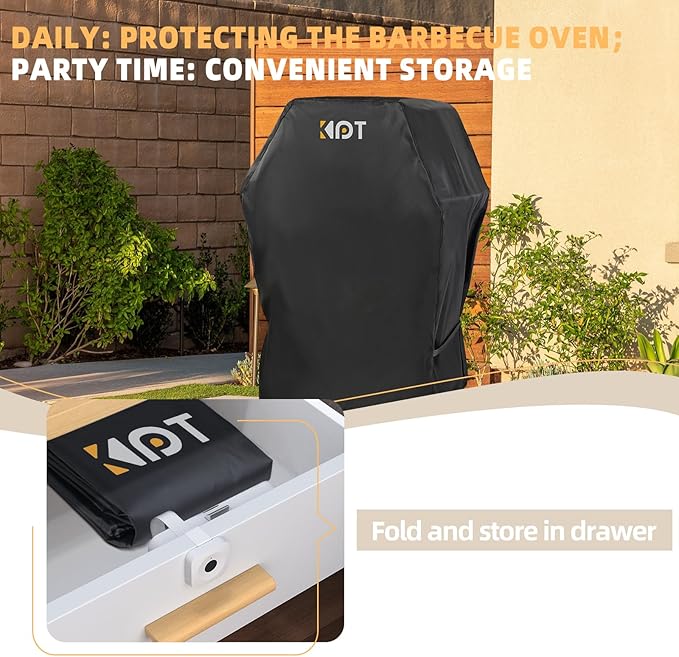 KPT 30 Inch Grill Cover for Outdoor Grill - Heavy Duty Waterproof 420D BBQ Cover with Hook, Air Vent, Buckle - Gas Grill Cover, UV & Fade Resistant, BBQ Grill Cover for Weber, Nexgrill, Char Broil