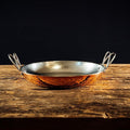 Sertodo 8 Inch Hand-Hammered Copper Paella Pan | Heavy-Gauge Pure Copper Frying Pan & Skillet | Artisan Cookware for Cooking & Serving – Alicante Style