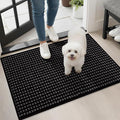 hicorfe Dirt Trapper Indoor Doormat,20"x32" Welcome Door mat,Non Slip Backing Washable Door Mats,Absorbent and Resistant Low-Profile Entrance Inside Floor Mat for Front Back Door,Entryway (Black)