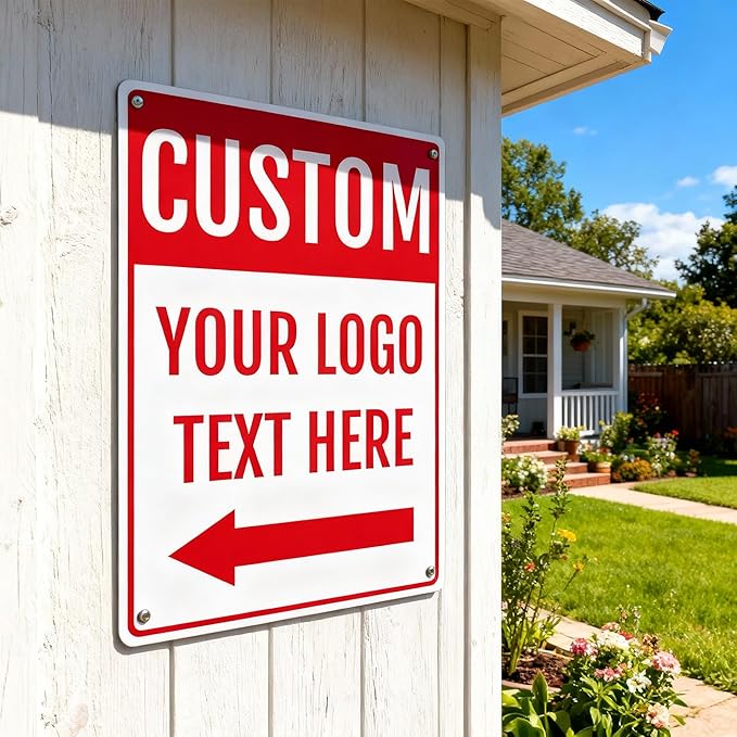 Custom Outdoor Metal Sign for Office Shop Display, 20x15 Inch, Rust-Free Aluminum Weather Resistant, Waterproof, Durable Ink, Easy to Mount