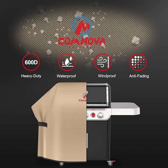 Comnova Grill Cover 65 Inch - 7131 BBQ Cover for Weber Genesis 400 Series and 4 Burner Gas Grill, 600D Waterproof & Heavy Duty Cover for Weber Genesis E435, E410, E440 (Not Fit 2022 Genesis E-435)