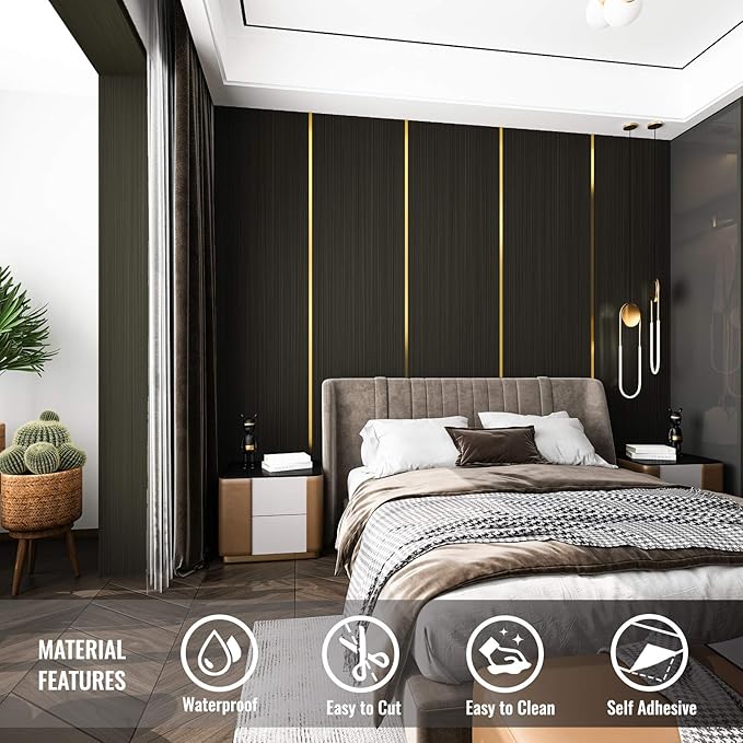 CRE8TIVE Bronze Black Brushed Stainless Steel Contact Paper 24"x354" Heat Resistant Metallic Wallpaper Peel and Stick Oil Proof Rust Resistant Self Adhesive Roll for Kitchen Appliances Stove Cabinets