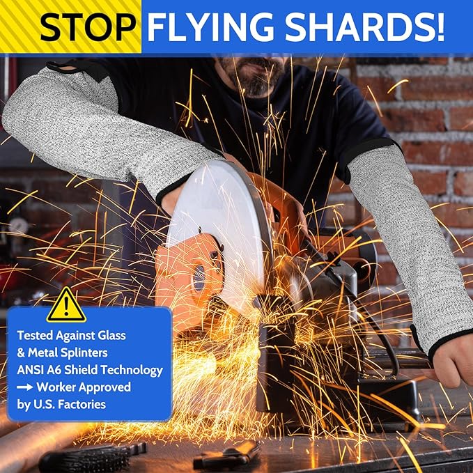Cut Resistant Arm Guards with Thumb Hole for women, Gardening Sleeves for Kitchen, Welding, Pet Grooming, Family-Safe Arm Protectors, 1 Pair, Durable & Comfortableorange